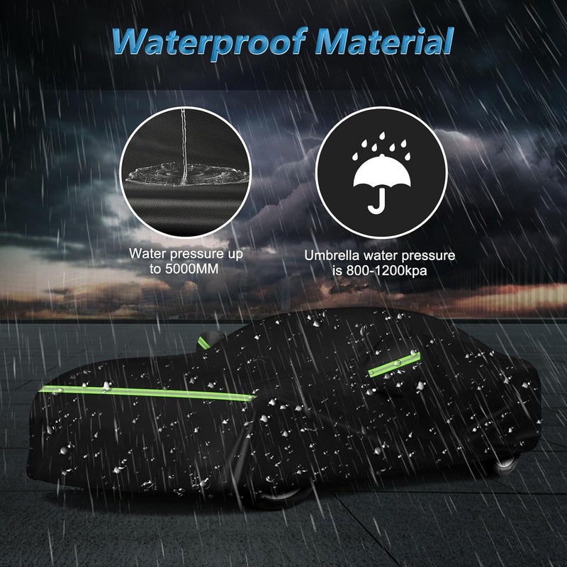 BIGACOVER for Ford Mustang Car Cover Waterproof, Outdoor Mustang Car Covers with Soft Cotton Lining Windproof Heavy Duty Protection Compatible with 1994-2025 Mustang GT/Shelby/Cobra/Bullitt/ECOBOOST - Image 5